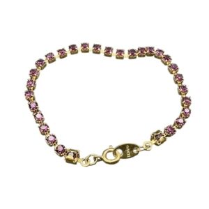 VINTAGE! AVON Amethyst Color Gold Tone Tennis Bracelet